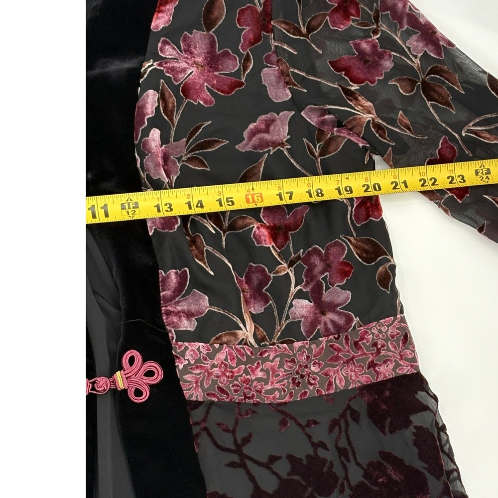 R&M Richards Black Velvet Maxi Dress & Floral Burnout Jacket Set 2PC Formal - Picture 15 of 16